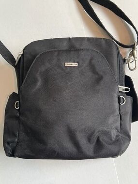 Travelon Bag Anti-Theft Crossbody Black Back Zippered Pocket RFID Bottle Pouch